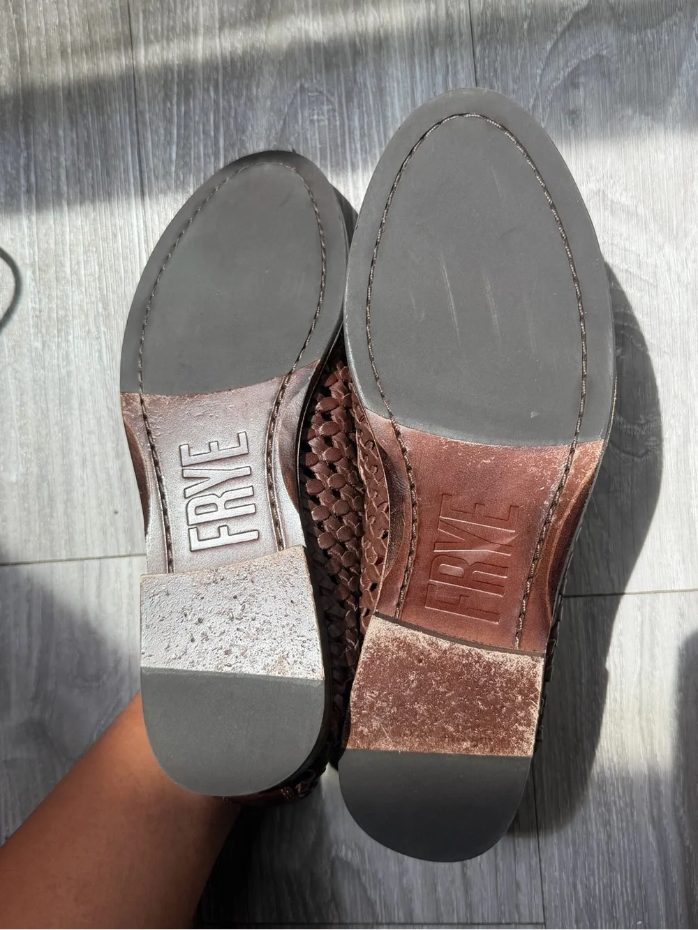 Frye Woven leather loafers